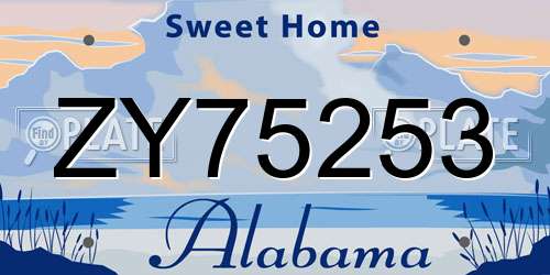 ZY75253 Alabama License Plate