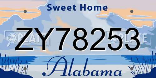 ZY78253 Alabama License Plate