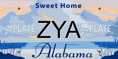 ZYA Alabama License Plate