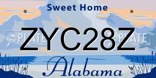 ZYC28Z Alabama License Plate