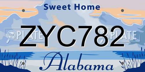 ZYC782 Alabama License Plate