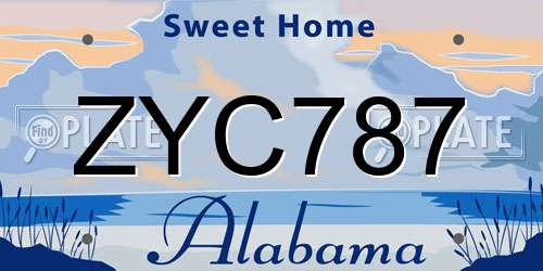 ZYC787 Alabama License Plate