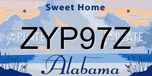 ZYP97Z Alabama License Plate