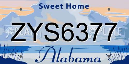ZYS6377 Alabama License Plate