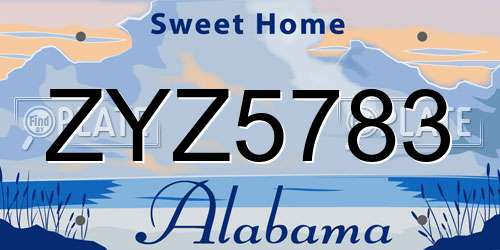 ZYZ5783 Alabama License Plate