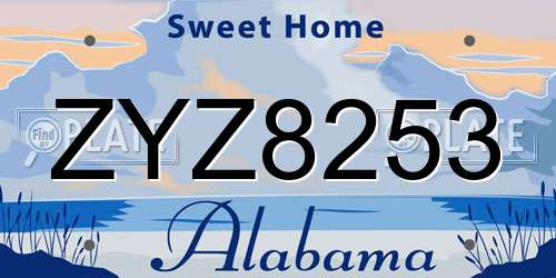 ZYZ8253 Alabama License Plate