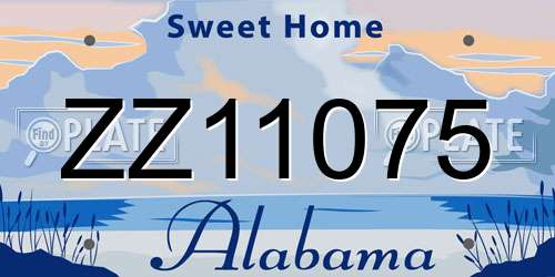 ZZ11075 Alabama License Plate
