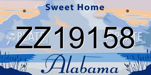 ZZ19158 Alabama License Plate