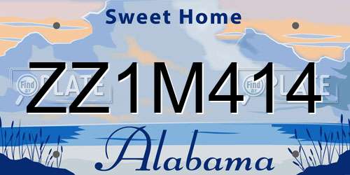ZZ1M414 Alabama License Plate