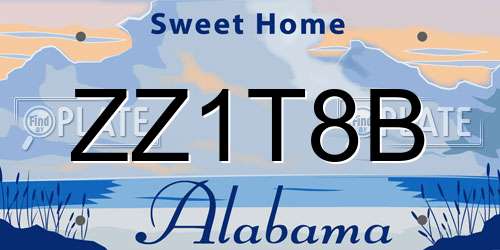 ZZ1T8B Alabama License Plate