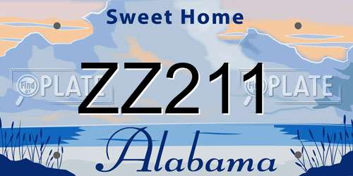 ZZ211 Alabama License Plate