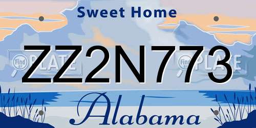 ZZ2N773 Alabama License Plate