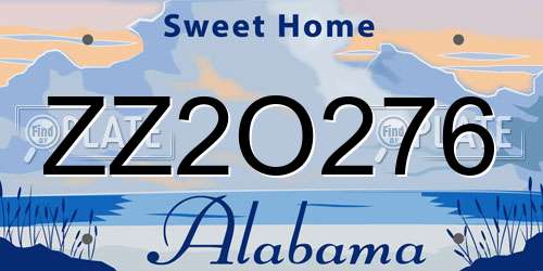 ZZ2O276 Alabama License Plate