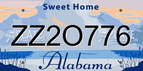 ZZ2O776 Alabama License Plate