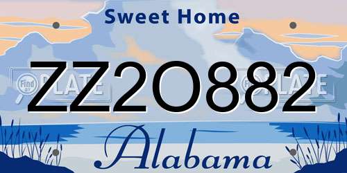 ZZ2O882 Alabama License Plate
