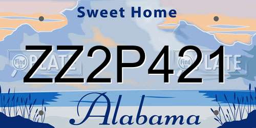 ZZ2P421 Alabama License Plate