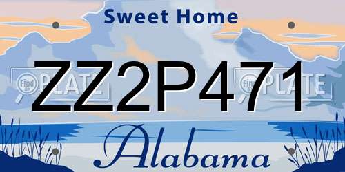 ZZ2P471 Alabama License Plate