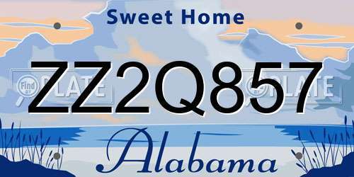 ZZ2Q857 Alabama License Plate