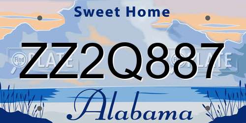 ZZ2Q887 Alabama License Plate