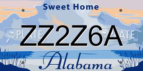 ZZ2Z6A Alabama License Plate