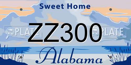 ZZ300 Alabama License Plate