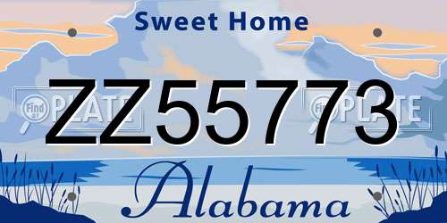 ZZ55773 Alabama License Plate