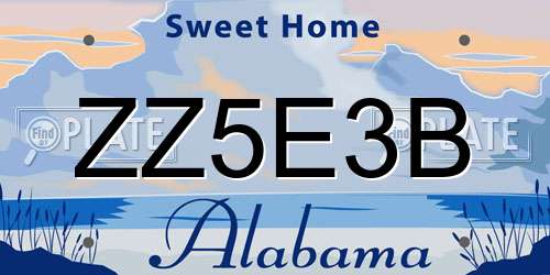 ZZ5E3B Alabama License Plate