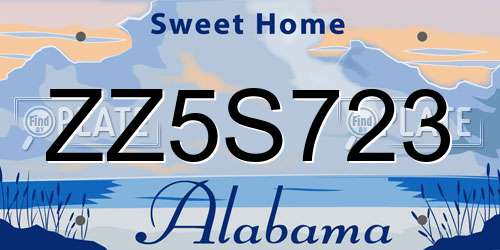 ZZ5S723 Alabama License Plate