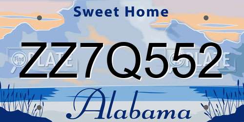 ZZ7Q552 Alabama License Plate