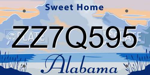 ZZ7Q595 Alabama License Plate