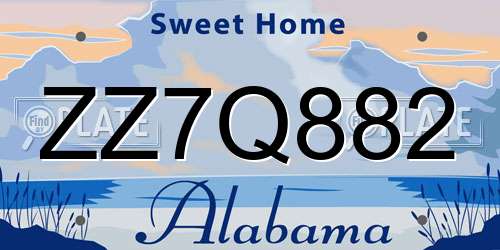 ZZ7Q882 Alabama License Plate