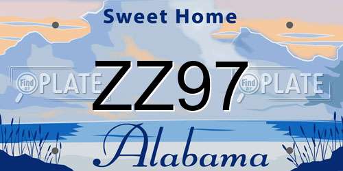 ZZ97 Alabama License Plate
