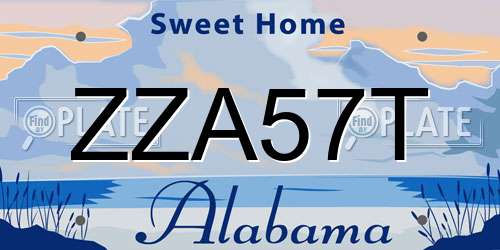 ZZA57T Alabama License Plate