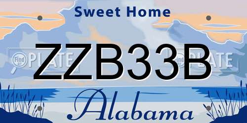 ZZB33B Alabama License Plate