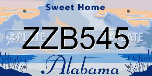 ZZB545 Alabama License Plate