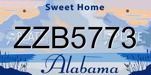 ZZB5773 Alabama License Plate