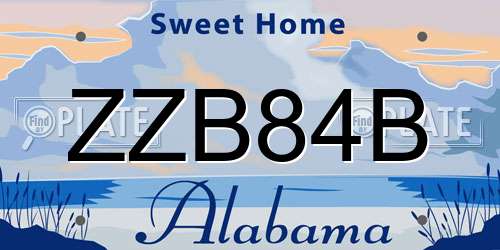 ZZB84B Alabama License Plate