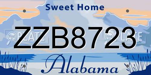 ZZB8723 Alabama License Plate