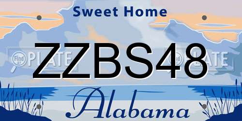 ZZBS48 Alabama License Plate