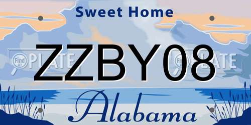 ZZBY08 Alabama License Plate