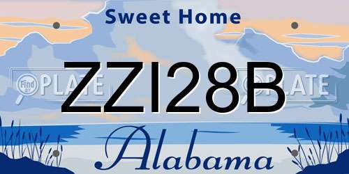 ZZI28B Alabama License Plate