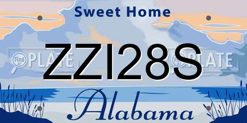 ZZI28S Alabama License Plate
