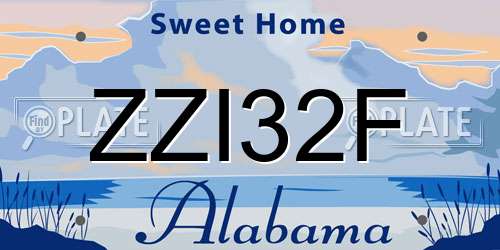 ZZI32F Alabama License Plate