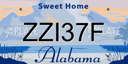 ZZI37F Alabama License Plate