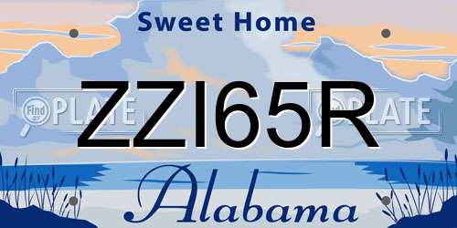 ZZI65R Alabama License Plate
