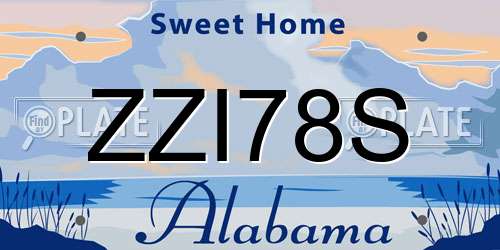 ZZI78S Alabama License Plate