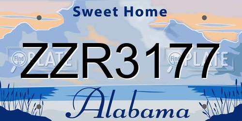 ZZR3177 Alabama License Plate