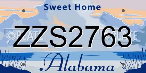ZZS2763 Alabama License Plate