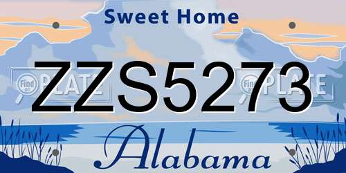 ZZS5273 Alabama License Plate