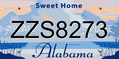 ZZS8273 Alabama License Plate